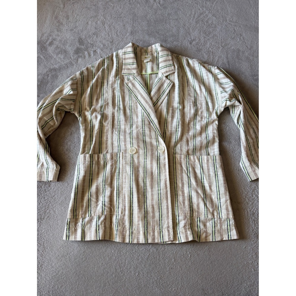 Maeve Anthropologie Women's Small Striped Blazer Jacket Career‎ Casual Bohemian